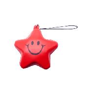 PU smiley face five-pointed key ring